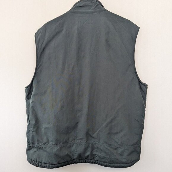 Vintage Abercrombie & Fitch Vest Mens L Green Nylon Fleece Lined Y2K - Picture 2 of 12